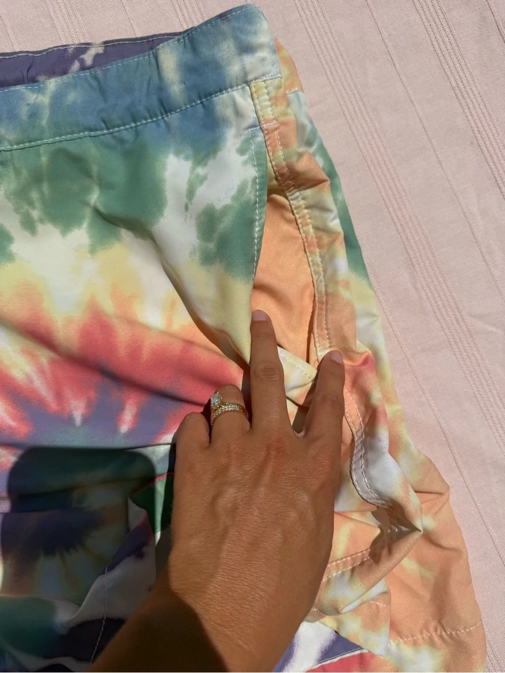 Abercrombie & Fitch Tie-Dye Multicolor Drawstring Shorts